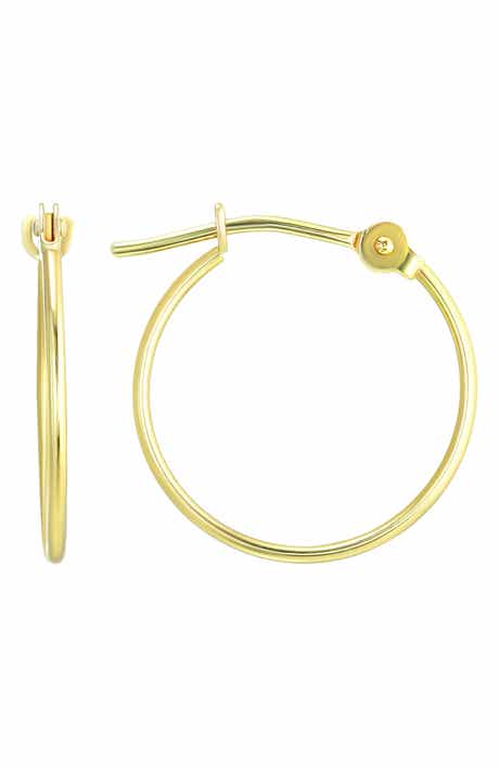 CANDELA JEWELRY 14K Gold Tube Hoop Earrings
