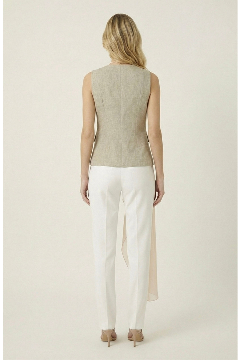 Tailored Sleeveless Vest Top, Alternate, color, Beige