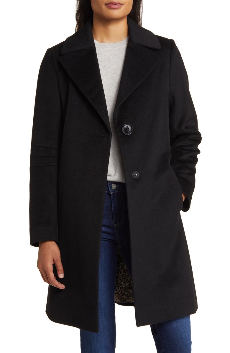 Via Spiga Walker Single Breasted Wool Blend Coat, Alternate, color,