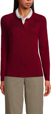 Lands' End School Uniform Young Cotton Modal Cardigan Sweater