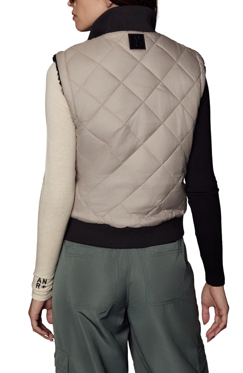 Alp N Rock Atlas Quilted & Faux Shearling Reversible Vest, Alternate, color, Stone/ Black