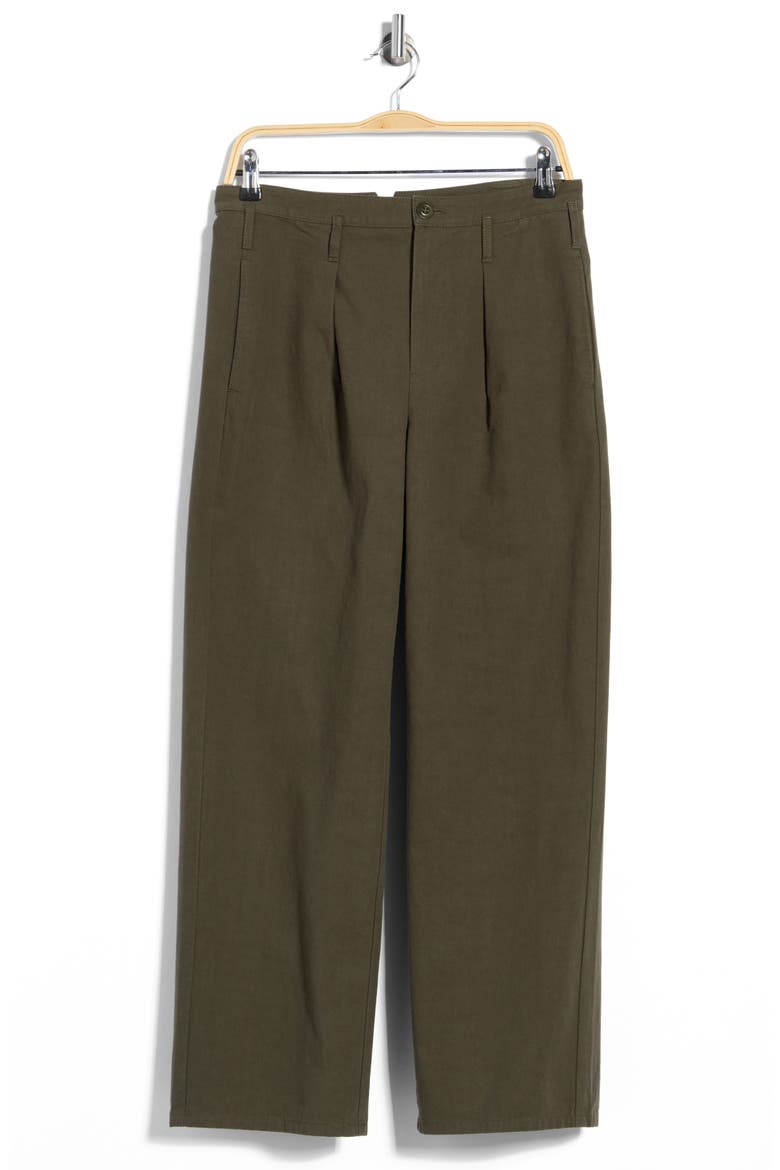 The Parker High Waist Pleated Wide Leg Cotton Pants, Main, color, DUSTY MOSS