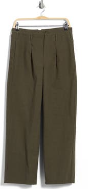 THE GREAT. The Parker High Waist Pleated Wide Leg Cotton Pants