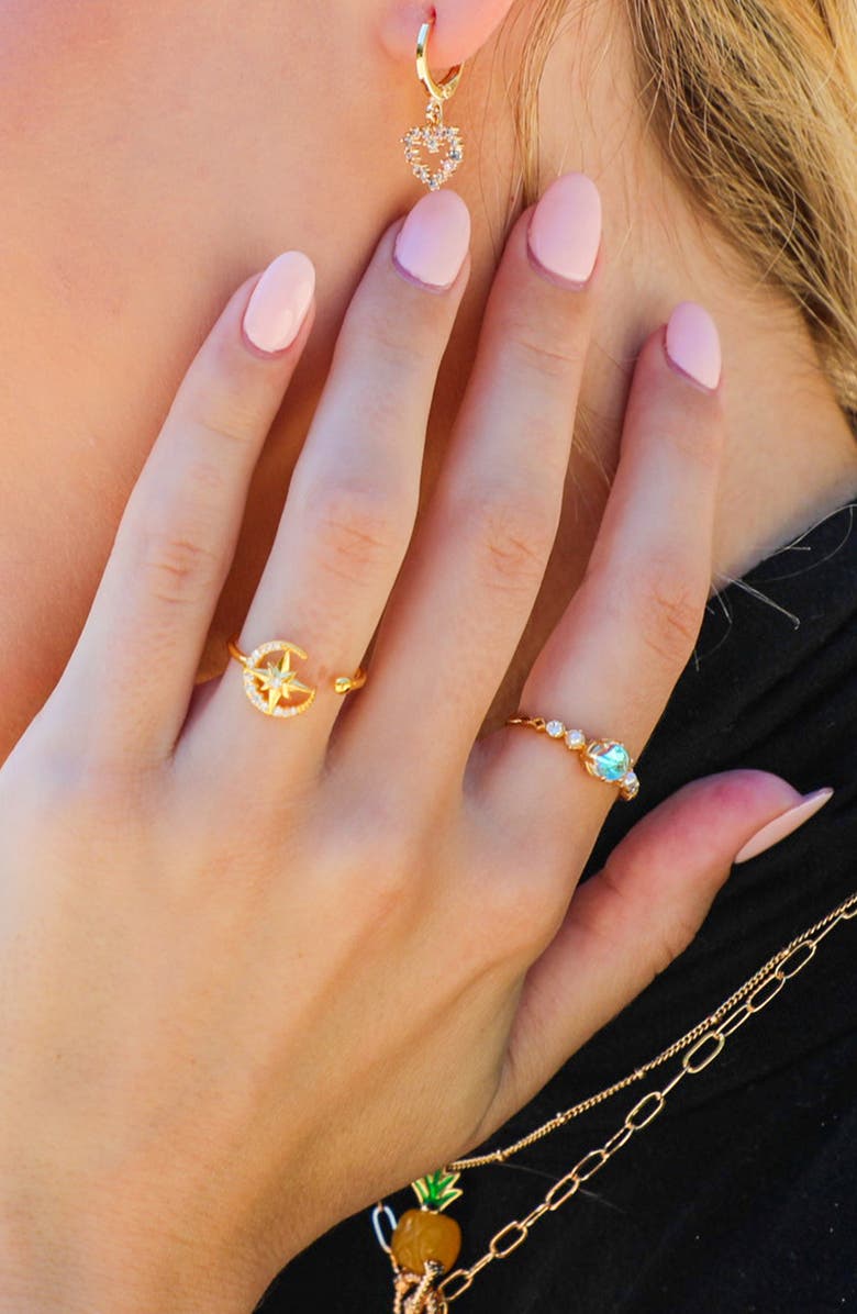 LA MENO Iridescent Imitation Pearl Crystal Ring, Alternate, color, 