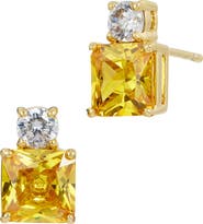 SAVVY CIE JEWELS Cubic Zirconia Birthstone Stud Earrings