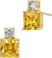 SAVVY CIE JEWELS Cubic Zirconia Birthstone Stud Earrings