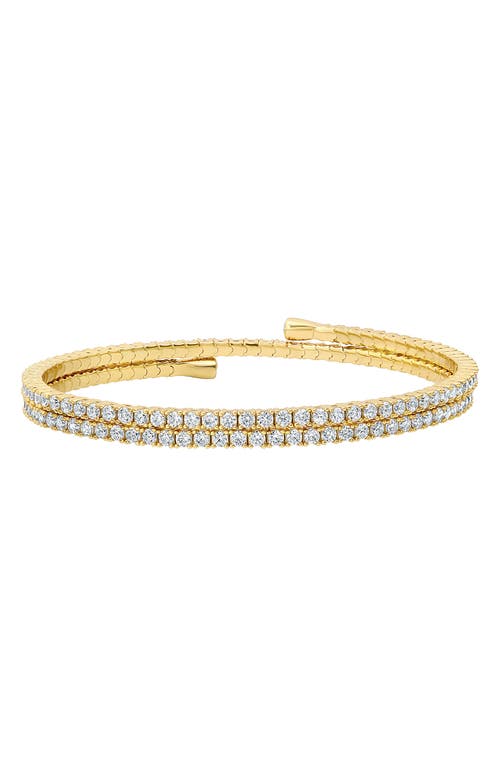 Crislu Round Cubic Zirconia Adjustable Wrap Bracelet In Gold