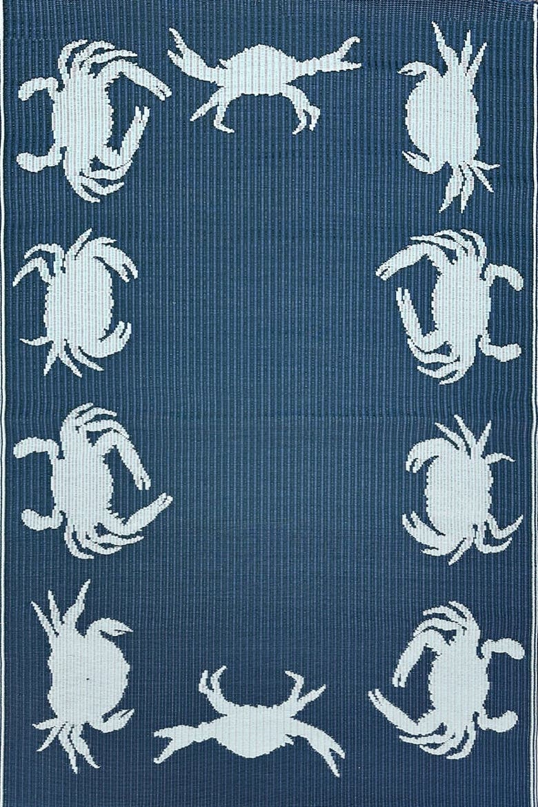 Crab Rug, Main, color, Blue Teal - 6'x9'