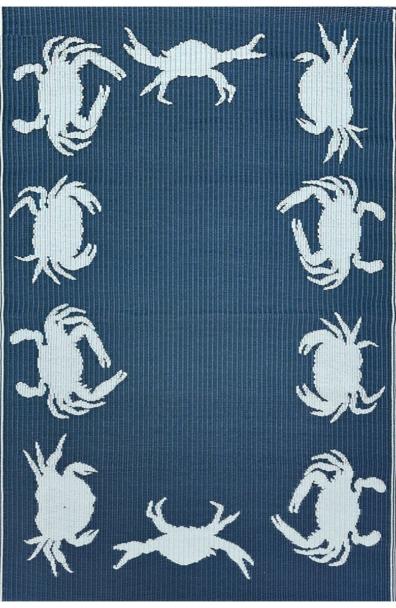 Mad Mats Crab Rug, Main, color, Blue Teal - 6'X9'