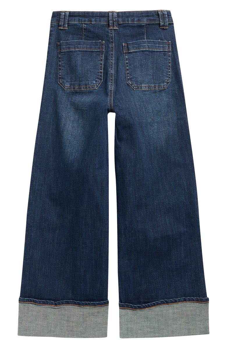 Tractr Kids' High Rise Cuffed Jeans, Alternate, color, Dark Indigo