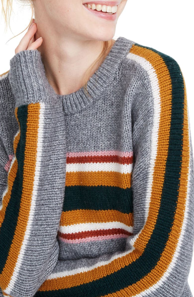 Madewell Striped Heath Pullover Sweater, Alternate, color, 