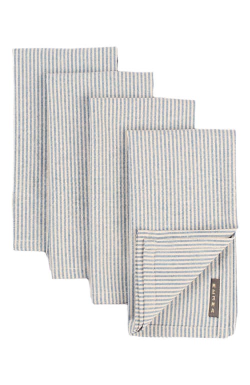 Meema Cloth Napkins - Set of 4 - Pinstriped in Blue  product