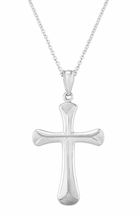 Frankie & Zoe Pol Satin Edge Cross Pendant Necklace
