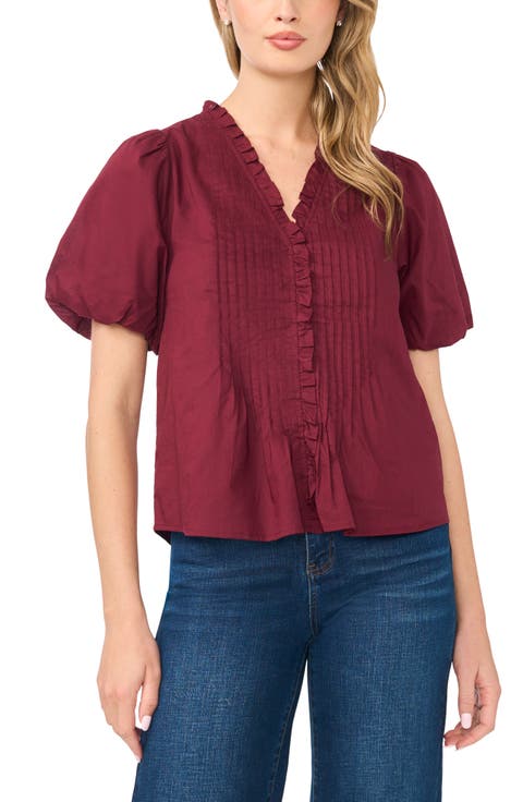 Pintuck Detail Cotton Voile Top