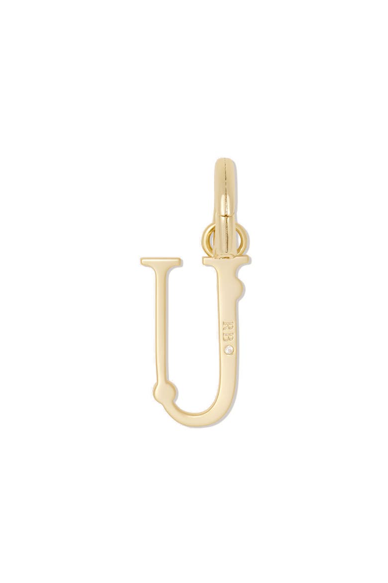 Initial U Charm, Alternate, color, CLEAR/ GOLD
