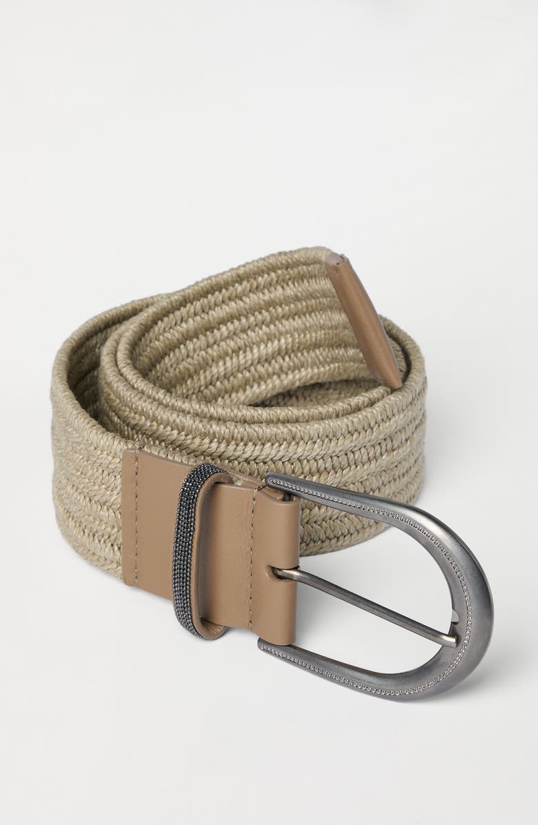 Brunello Cucinelli Braided belt, Alternate, color, Beige