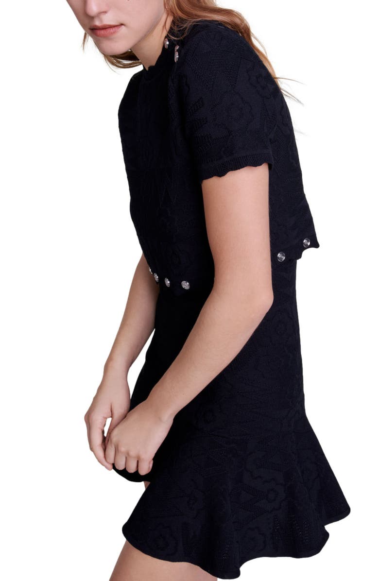 maje Reveria Two-Piece Knit Minidress, Alternate, color, 