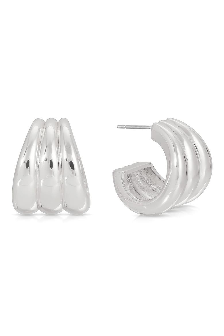 Rooted Vines Medium Hoop Earrings, Alternate, color, SILVER