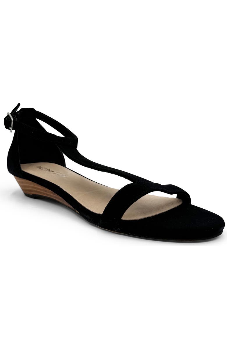 CHELSEA CREW Samira Wedge Sandal, Main, color, Black Suede