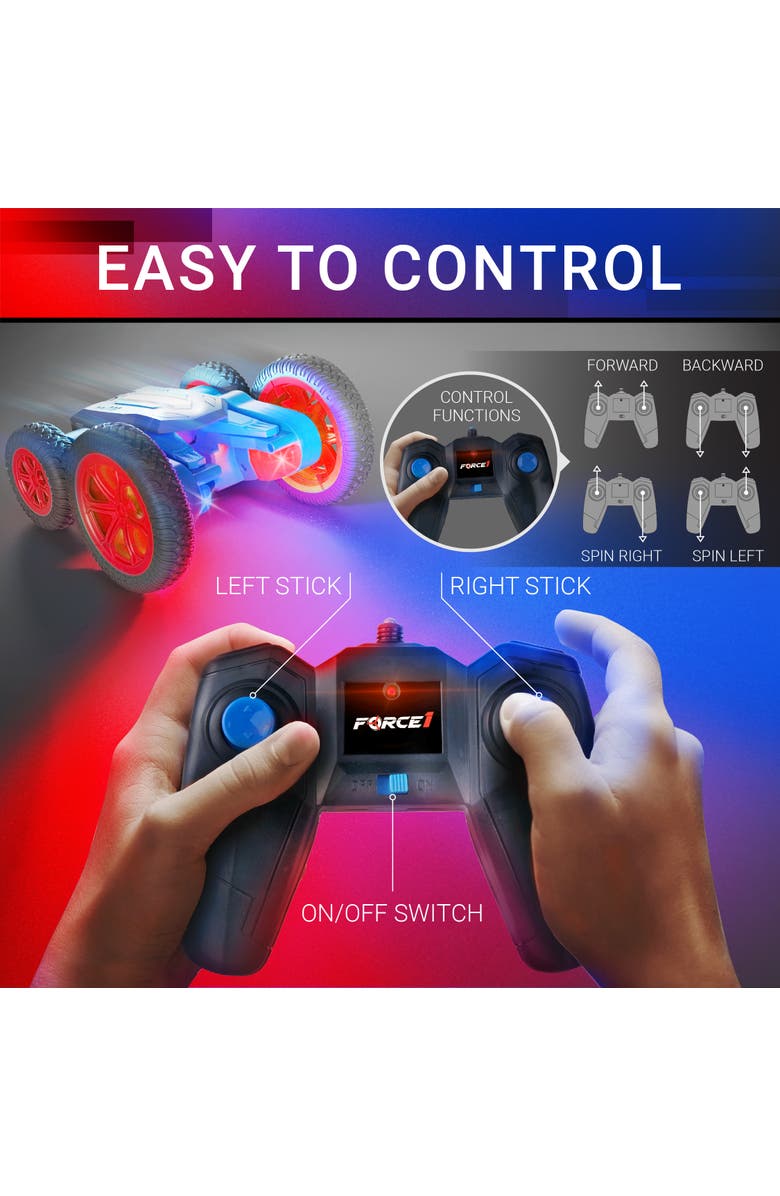 Force1 Tornado Red LED Remote Control Car, Alternate, color, Blue, Red