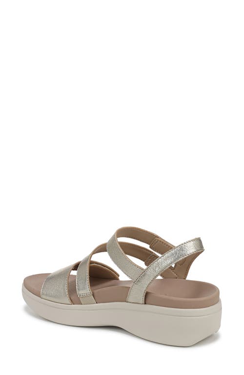 Vionic Sophia Strappy Platforn Wedge Sandal In Soft Gold