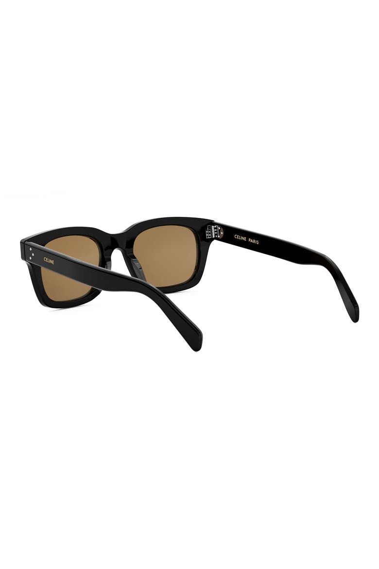 Bold 3 Dots 50mm Square Sunglasses, Alternate, color, SHINY BLACK / ROVIEX
