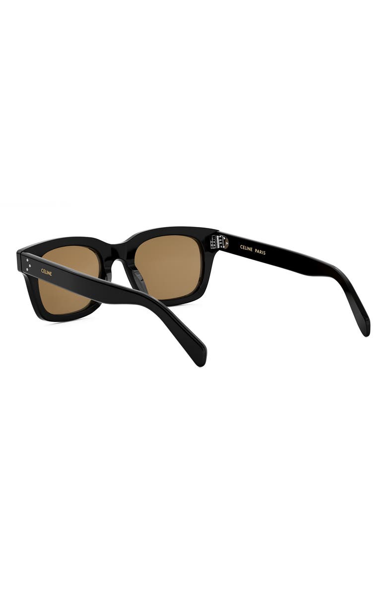 CELINE Bold 3 Dots 50mm Square Sunglasses, Alternate, color, Shiny Black / Roviex