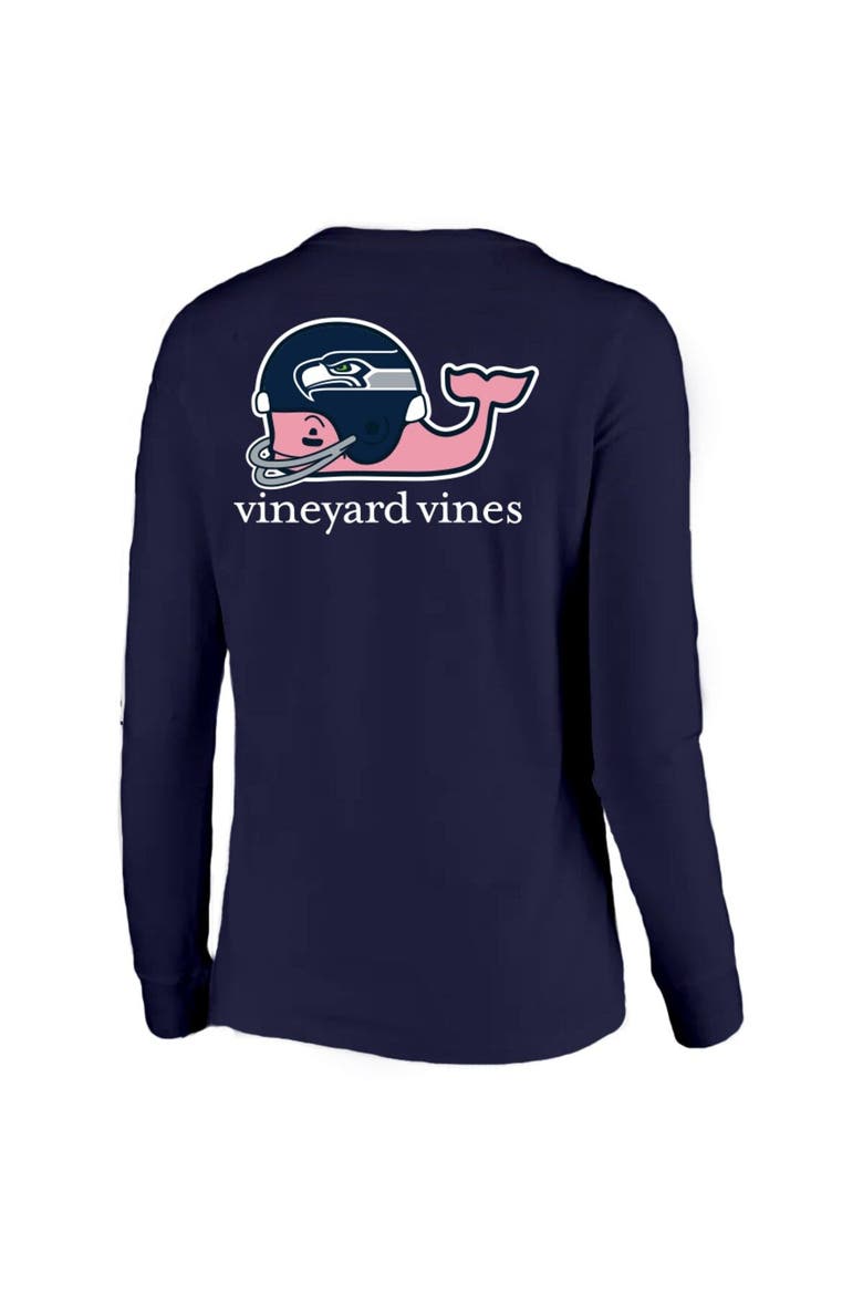 Women's Vineyard Vines College Navy Seattle Seahawks Helmet Long Sleeve T-Shirt, Alternate, color, Navy