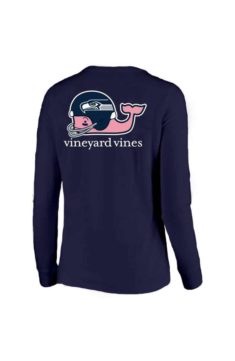vineyard vines Women's Vineyard Vines College Navy Seattle Seahawks Helmet Long Sleeve T-Shirt, Alternate, color, Navy