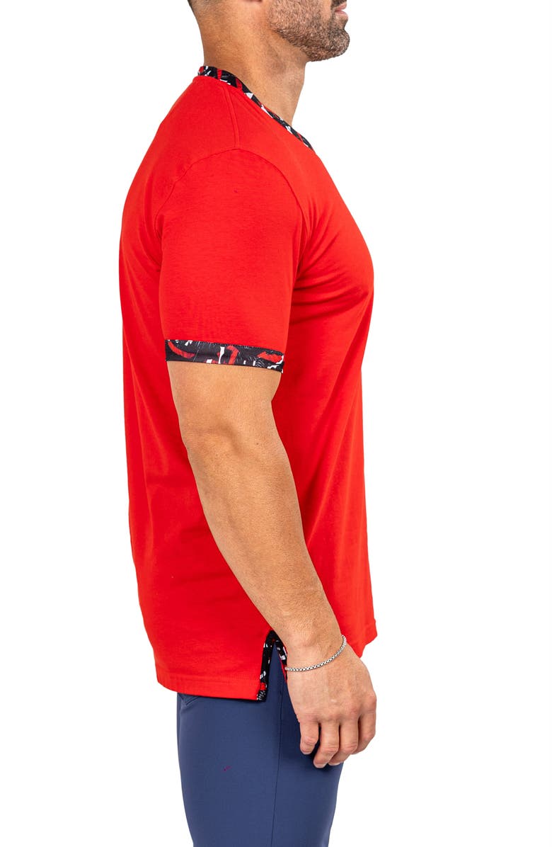 Maceoo Edison Marthyr0007 Red Cotton V-Neck T-Shirt, Alternate, color, 