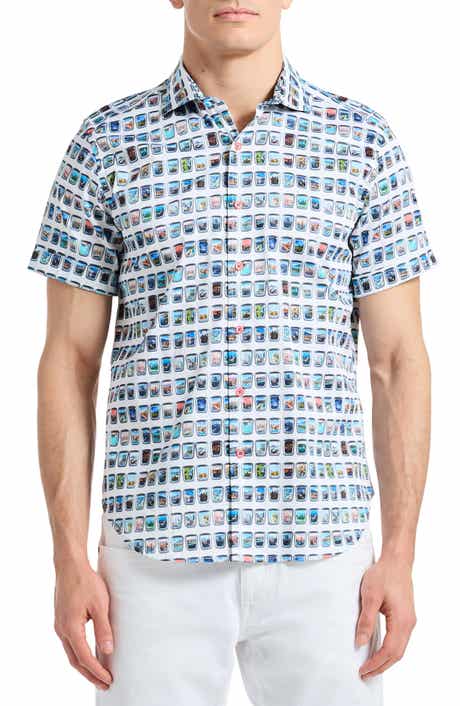Robert Graham Paradis Portal Short Sleeve Stretch Cotton Button-Up Shirt
