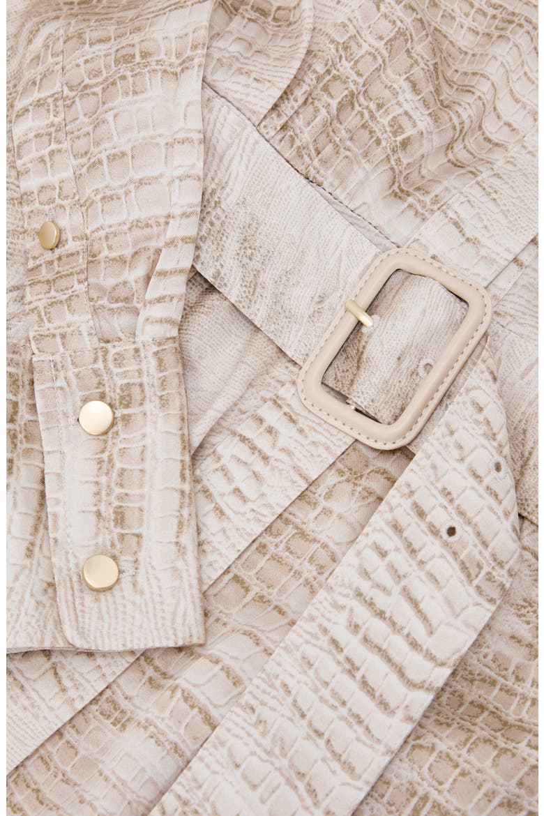 Sienna Abstract Snakeskin Print Shirtdress, Alternate, color, NEUTRAL