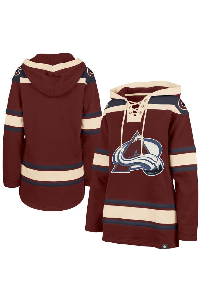 Women's '47  Burgundy Colorado Avalanche Superior Lacer Pullover Hoodie, Main, color, Burgundy