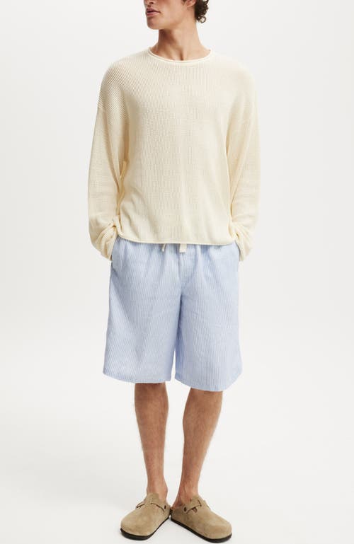 Cotton On Baggy Linen Short In Blue