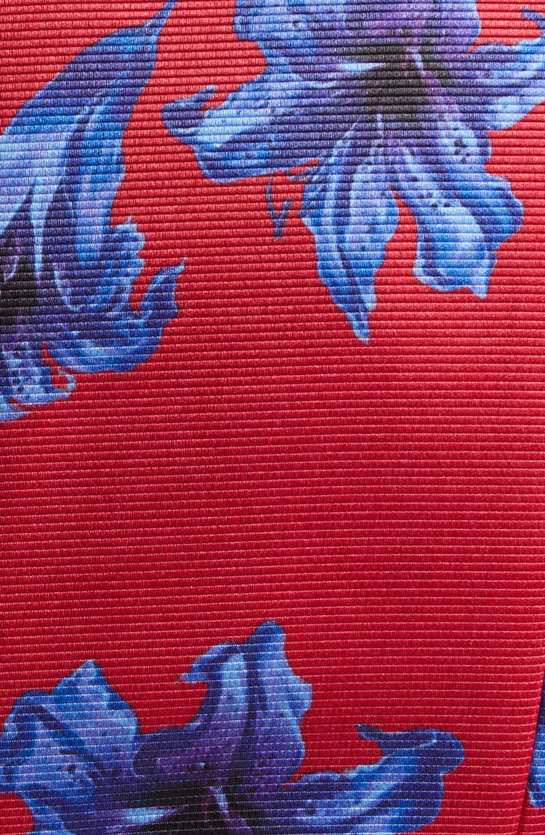 Emilia Wickstead Octavie Festive Lilies Faille Fit & Flare Midi Dress, Alternate, color, Festive Lillies - Red Blue