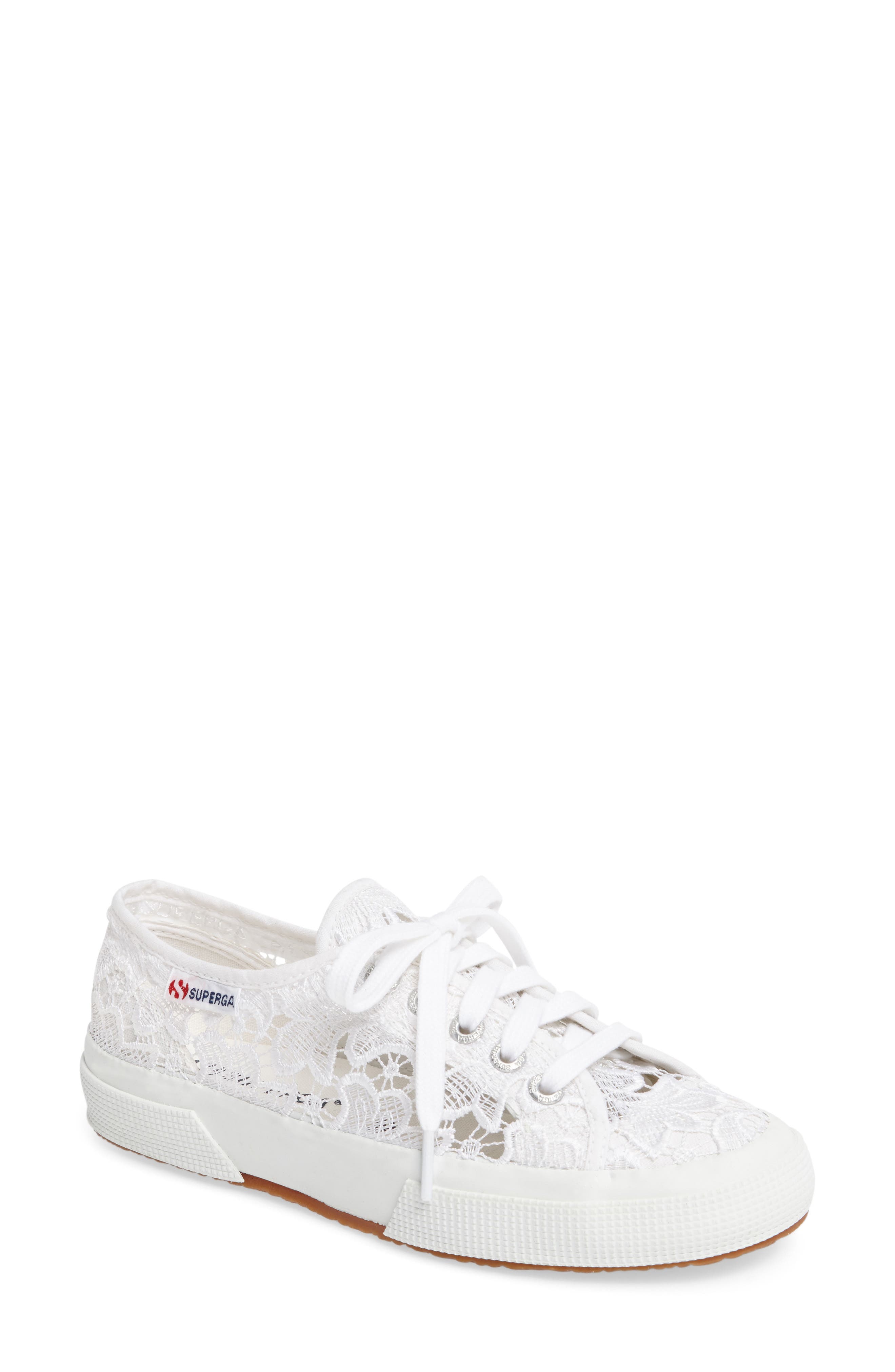 Lace Sneaker, Main, color, WHITE/ WHITE