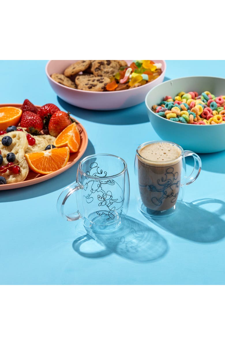 JoyJolt Mickey & Pluto Glass Mug Set - 5.4 oz, Alternate, color, Glass
