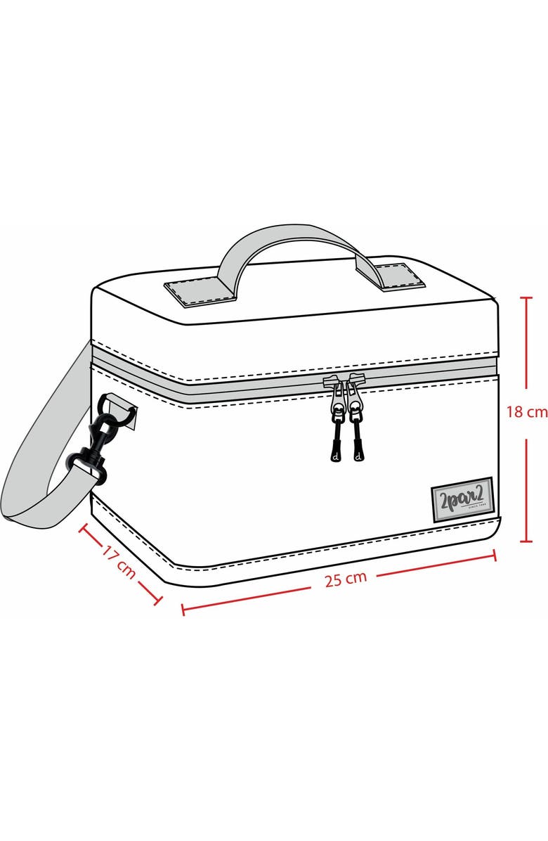 Deux par Deux Girl's Lunch Box Pink Printed Off White Flowers, Alternate, color, Printed Off White Flowers