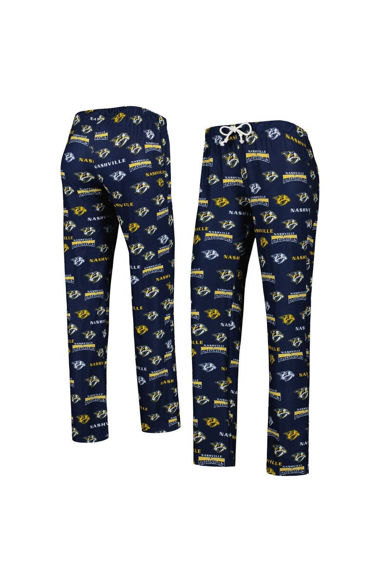 CONCEPTS SPORT Women's Concepts Sport Navy Nashville Predators Breakthrough Allover Logo Sleep Pants, Main, color,