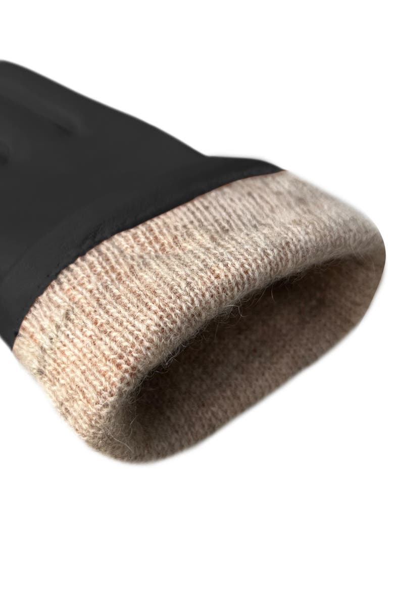 Extra Long Premium Lamb Leather Touchscreen Gloves Style with Cashmere Lining, Alternate, color, black