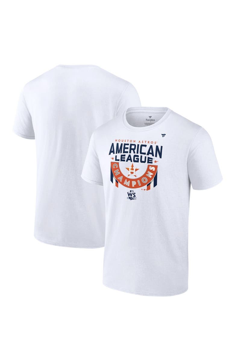 FANATICS Men's Fanatics White Houston Astros 2022 American League Champions Locker Room T-Shirt, Main, color, 