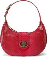 Kurt Geiger London Small Chelsea Snakeskin Embossed Hobo Bag