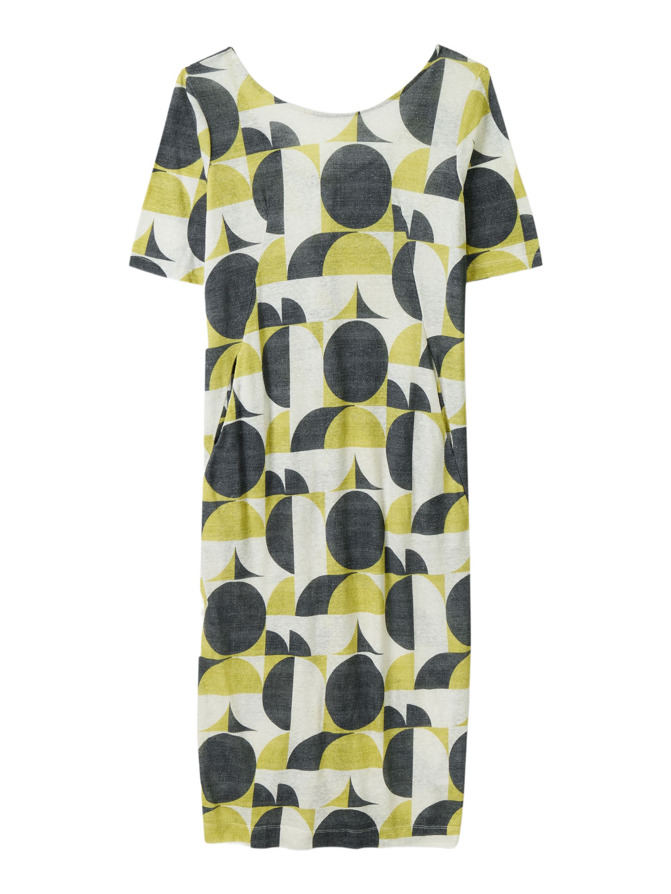 Linen Blend Button Back Midi Dress - image 2