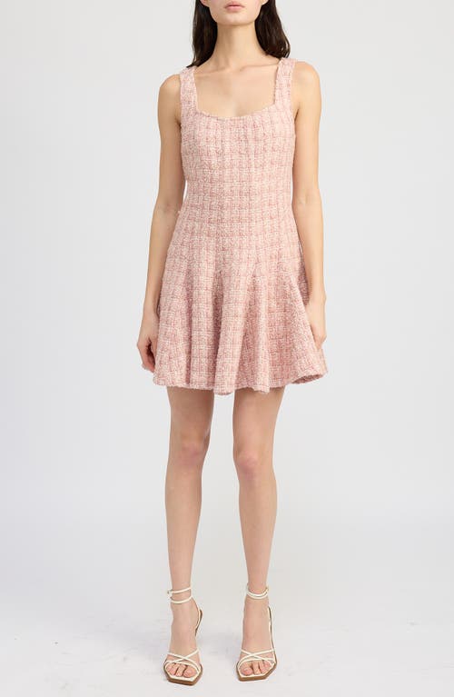 En Saison Tessa Tweed Minidress in Blush 