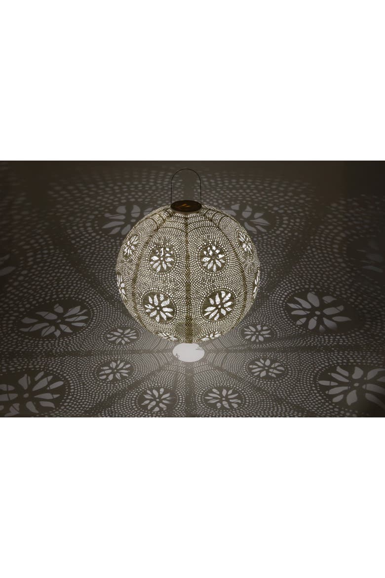 Stella Luxe Globe Boho LED Lantern, Alternate, color, Pearl