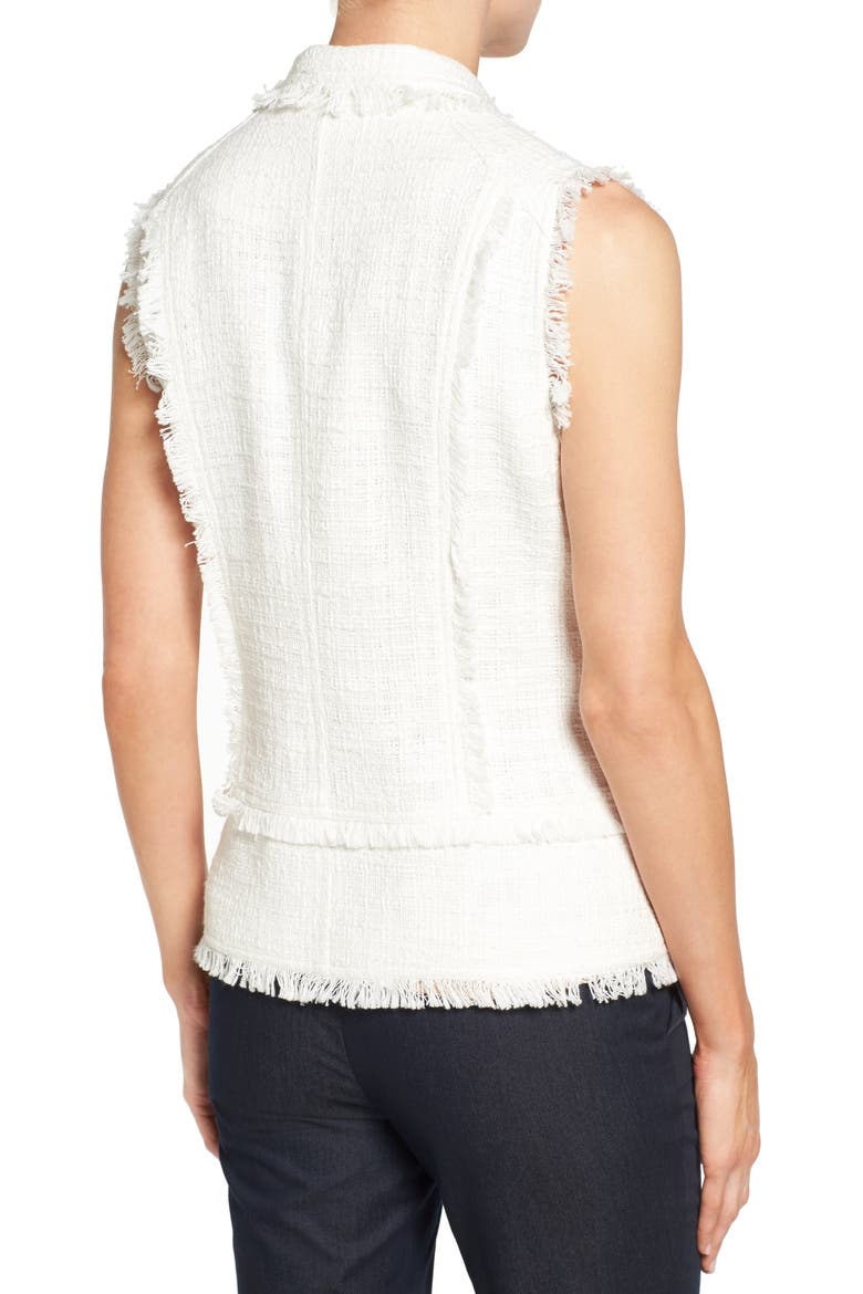 Fringe Tweed Vest, Alternate, color, IVORY CLOUD