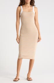 Madden Girl Stripe Ribbed Body-Con Dress