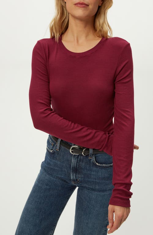 Michael Stars Finn Rib Crewneck Top In Red