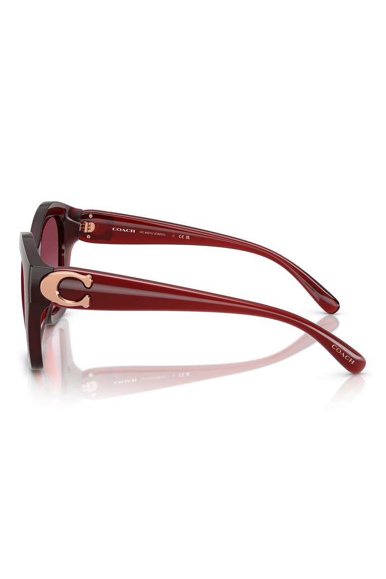 57mm Irregular Round Sunglasses, Alternate, color, MILKY BURGUNDY / BURGUNDY