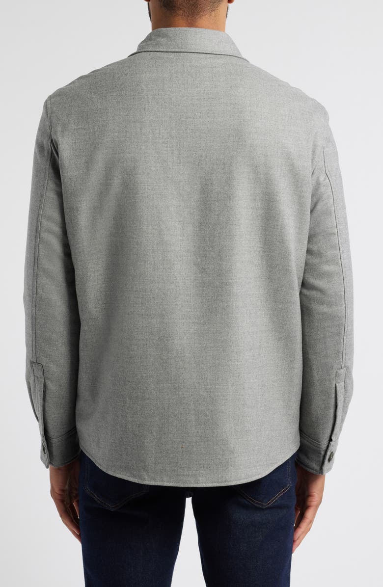 BOSS Camel Corvin Inpad Virgin Wool Blend Overshirt, Alternate, color, Open Gy